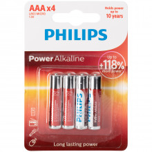 Philips LR03 AAA Alkaline Batteries Pack of 4