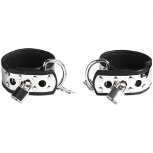 Rimba Ankle Cuffs in Leather and Metal with Padlock  1