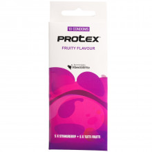 Protex Fruity Flavour Med Strawberry & Tutti Frutti Flavoured Condoms 10 stk Product picture 1