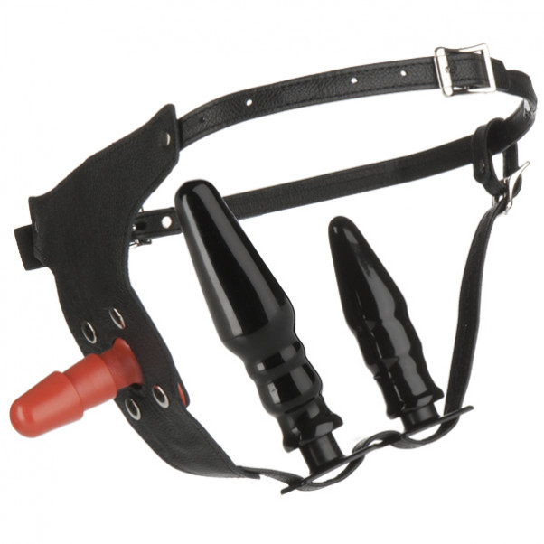 Vac-U-Lock Læder Ultra Harness Sæt til Kvinder