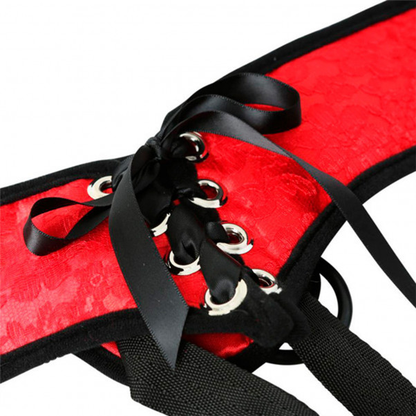 Sportsheets Red Lace Korset Strap-On Harness  3