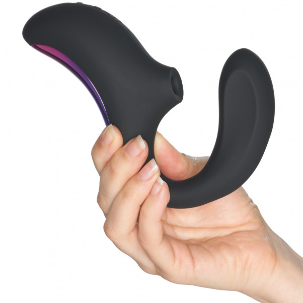 LELO Enigma Dual-Action Sonic Massager Product picture with hand 50