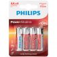 Philips LR06 AA Alkaline Batteries Pack of 4